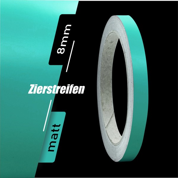 Zierstreifen Matt türkis wasser blau 8mm in in 10 m Länge für Auto Boot Klebeband Dekorstreifen Tuningstreifen Autofolie Siviwonder