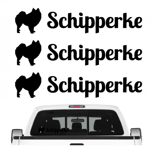 Schipperke Spitzke Spitske Spits Kleiner Schäferhund 3er Set AUTOAUFKLEBER Aufkleber Hunde Hundemotiv by SIVIWONDER