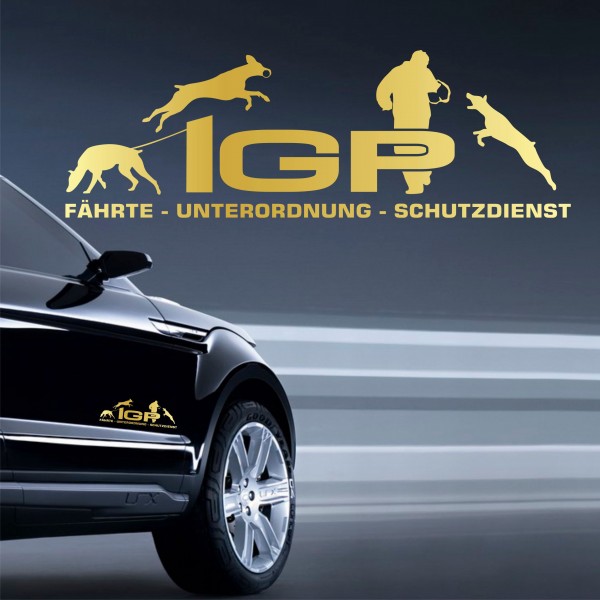 Aufkleber Hundemotiv Rasse IGP IPO Begleithund Prüfung Internationale Prüfungsordnung Gebrauchshudeprüfung Fährte Schutzdienst U