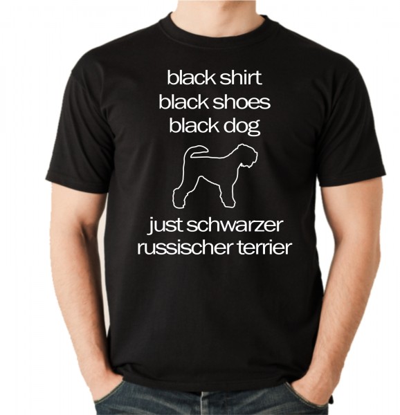 Schwarzer Russischer Unisex T-Shirt Hundemotiv