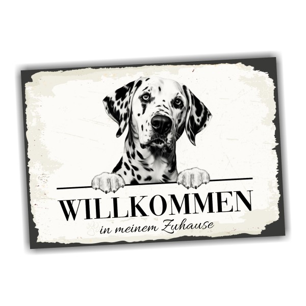 Hundeschild Willkommen Zuhause Dalmatiner Schild Achtung