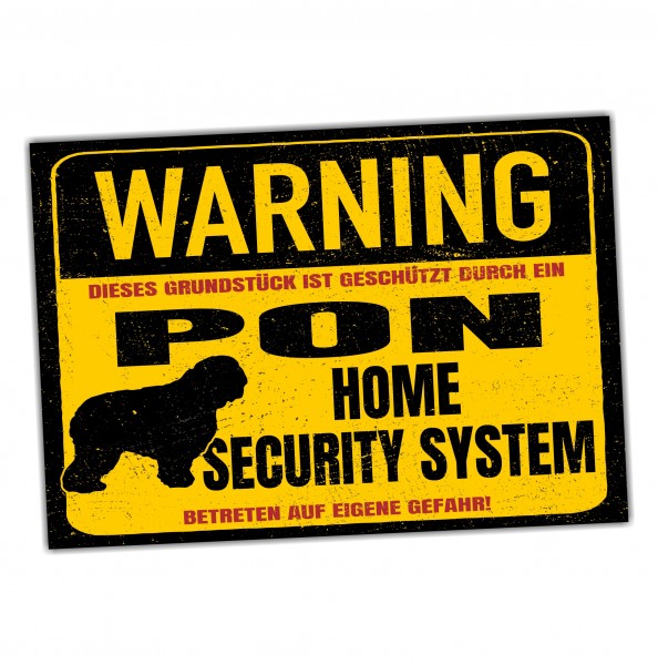 Schild Pon Polski Owczarek Nizinny Warning Security System Türschild Hundeschild Warnschild Hund