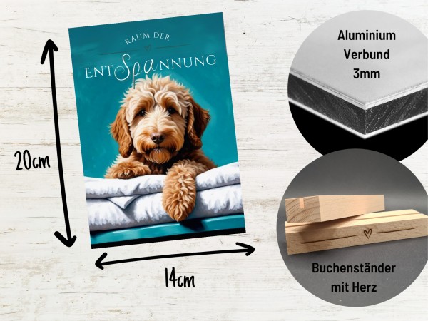 Hundeschild Deko Badezimmer Wellness Labradoodle Schild Spruch