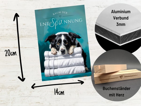 Hundeschild Deko Badezimmer Wellness Border Collie Schild