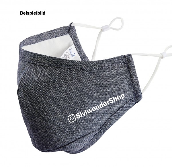 Deine Insta Name Maske Mundschutz Behelfsmaske Face Cover indigo