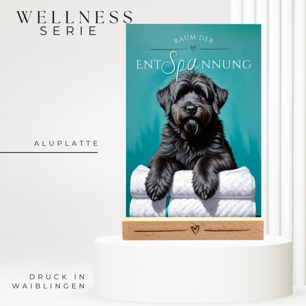 Hundeschild Deko Badezimmer Wellness Bouvier des Flandres Schild Spruch