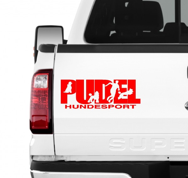 Pudel Hundesport Auto Aufkleber Hund Folie Poodle Großpudel Zwergpudel
