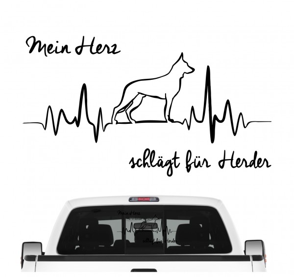Hollandse Herder Herdershond Holländischer Schäferhund Dog Hundeaufkleber Herz AUTOAUFKLEBER Hunde HEARTBEAT EKG by SIVIWONDER